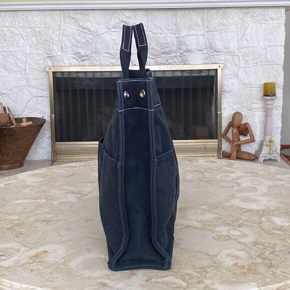 Authentic HERMES Deauville MM Hand Tote Bag Canvas Black - Picture 5 of 15